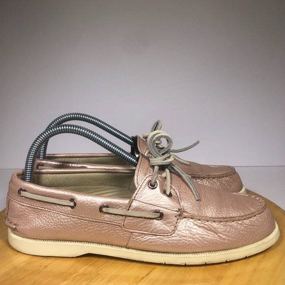 Sperry (Size 8) Topsider Women Shoe Metallic Leather Authentic Vida Boat - Picture 1 of 8